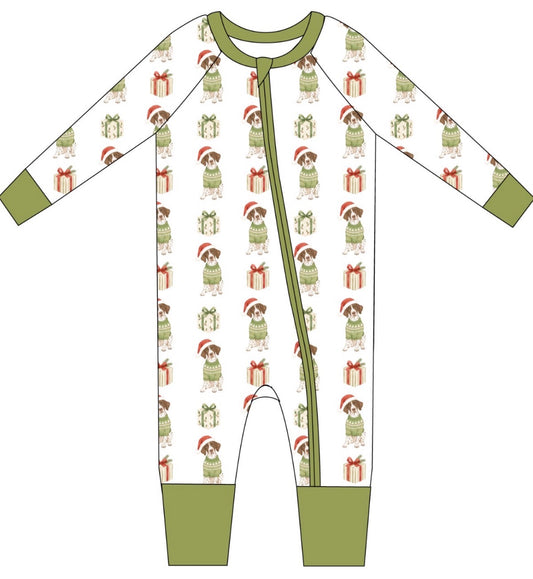 Green Christmas Pointer Zip Jam