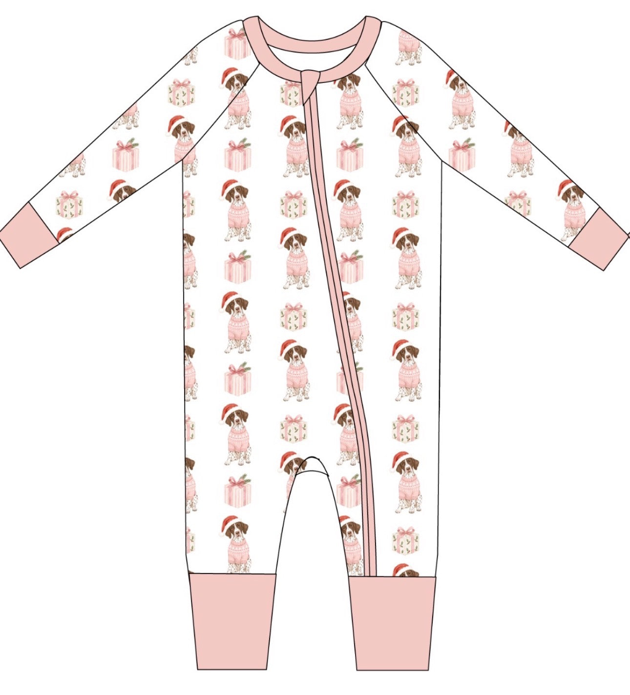 Pink Christmas Pointer Zip Jam