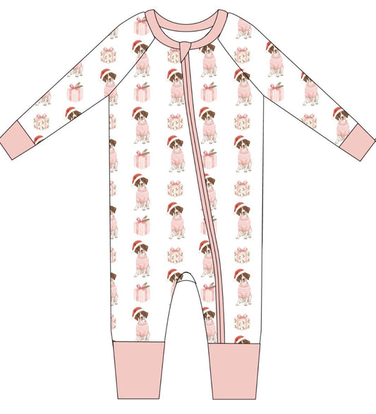 Pink Christmas Pointer Zip Jam