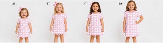 Pink Trellis Scalloped Day/Night Gown
