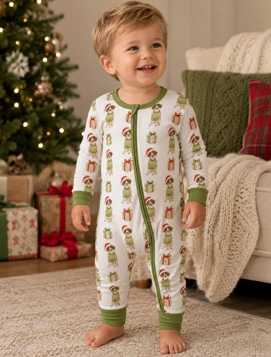 Green Christmas Pointer Zip Jam