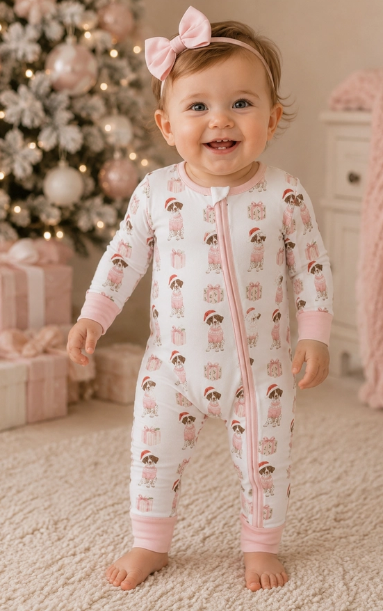Pink Christmas Pointer Zip Jam