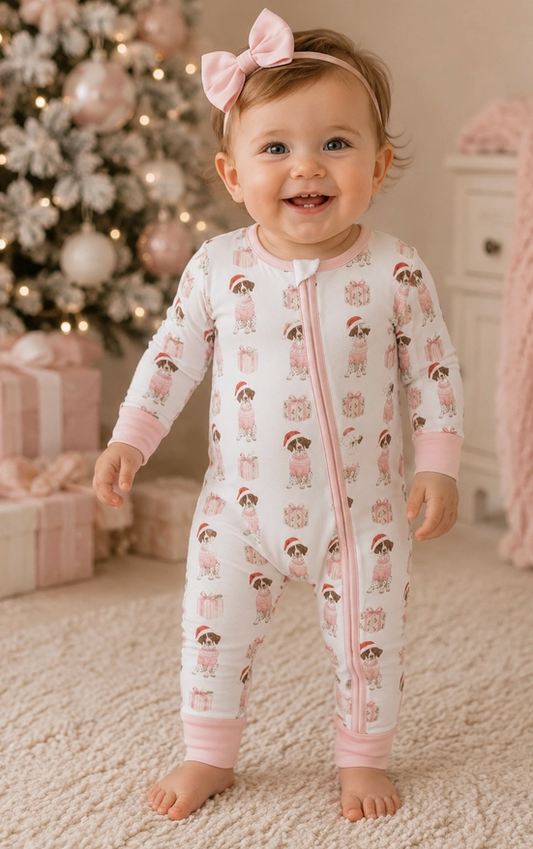 Pink Christmas Pointer Zip Jam